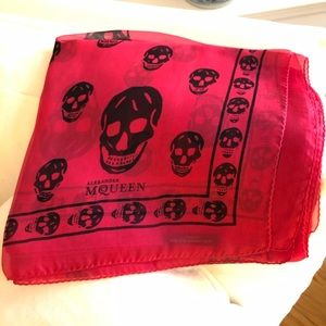 Alexander McQueen Silk Chiffon Skull Scarf New